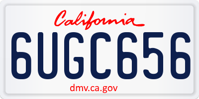 CA license plate 6UGC656