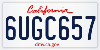 CA license plate 6UGC657