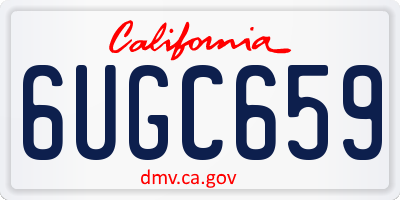 CA license plate 6UGC659