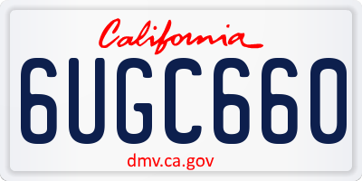 CA license plate 6UGC660