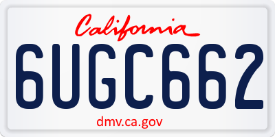 CA license plate 6UGC662