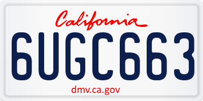CA license plate 6UGC663