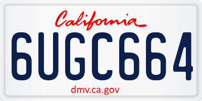 CA license plate 6UGC664