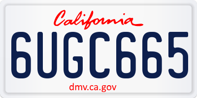 CA license plate 6UGC665
