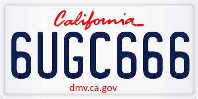 CA license plate 6UGC666
