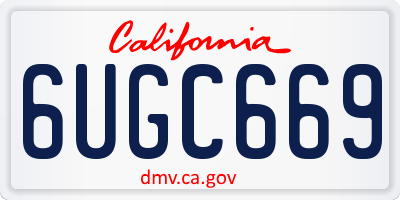 CA license plate 6UGC669