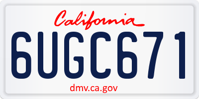 CA license plate 6UGC671