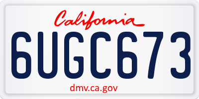 CA license plate 6UGC673