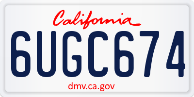 CA license plate 6UGC674