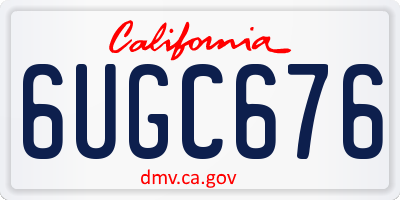 CA license plate 6UGC676