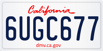 CA license plate 6UGC677
