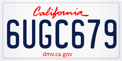 CA license plate 6UGC679