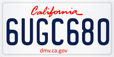 CA license plate 6UGC680