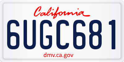 CA license plate 6UGC681