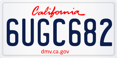 CA license plate 6UGC682