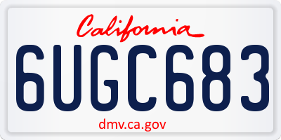 CA license plate 6UGC683