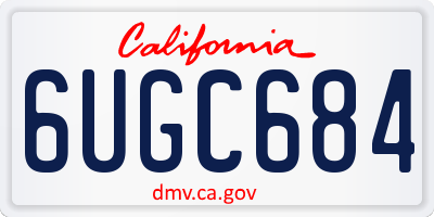 CA license plate 6UGC684