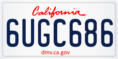 CA license plate 6UGC686