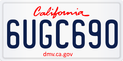 CA license plate 6UGC690