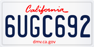 CA license plate 6UGC692