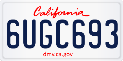 CA license plate 6UGC693