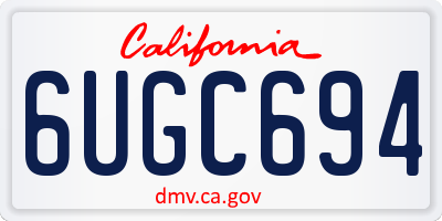 CA license plate 6UGC694