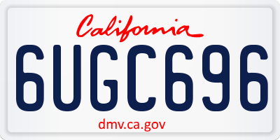 CA license plate 6UGC696
