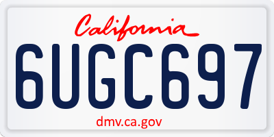 CA license plate 6UGC697