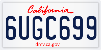 CA license plate 6UGC699