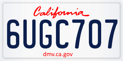 CA license plate 6UGC707