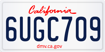 CA license plate 6UGC709