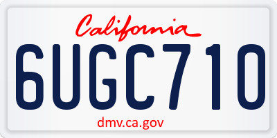 CA license plate 6UGC710