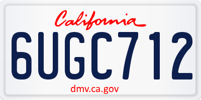 CA license plate 6UGC712