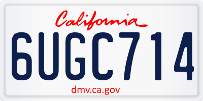 CA license plate 6UGC714