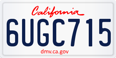 CA license plate 6UGC715