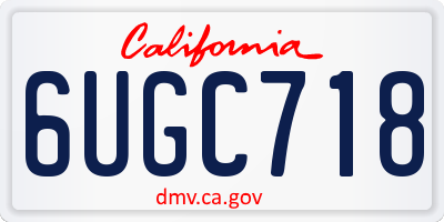 CA license plate 6UGC718