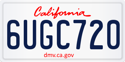 CA license plate 6UGC720