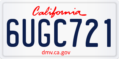 CA license plate 6UGC721