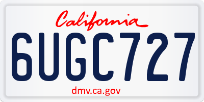 CA license plate 6UGC727