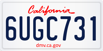 CA license plate 6UGC731