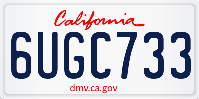 CA license plate 6UGC733