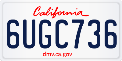 CA license plate 6UGC736