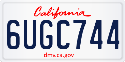 CA license plate 6UGC744