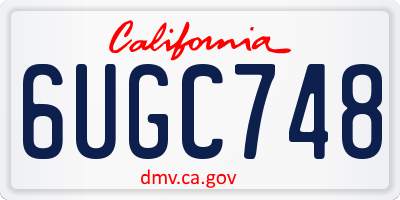 CA license plate 6UGC748