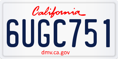 CA license plate 6UGC751
