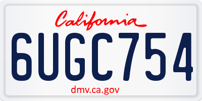 CA license plate 6UGC754