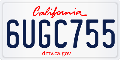 CA license plate 6UGC755