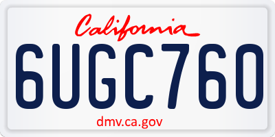 CA license plate 6UGC760