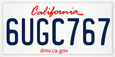 CA license plate 6UGC767