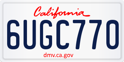 CA license plate 6UGC770